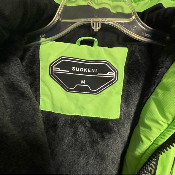 SUOKENI Wmns Waterproof green Ski Snowboarding Jacket (M) Fur Lined Remvb Hood - Picture 3 of 10